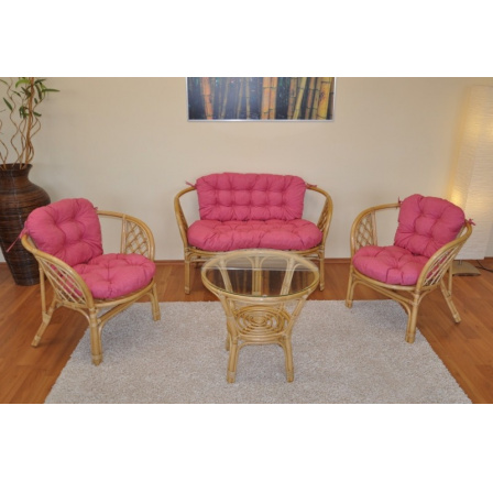 Podušky na súpravu Bahama veľká komplet malinový melír