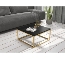 Konferenčný stolík BELTEN 65x65 Zlatý+Čierny