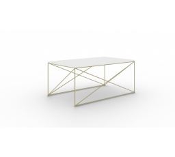 Stolík kávový Dante Zlatý+Biely