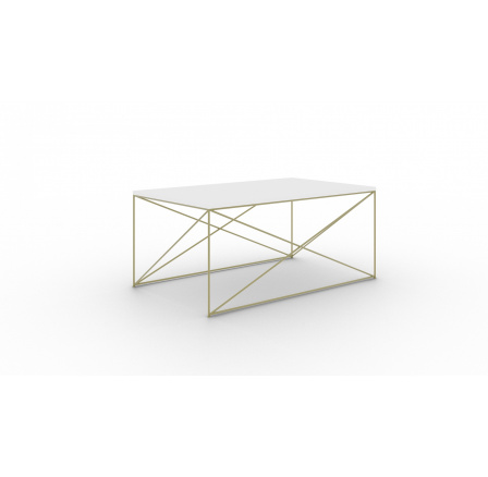 Stolík kávový Dante Zlatý+Biely