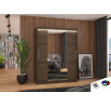 Posuvná skriňa so zrkadlom a LED osvetlením INESS 150 Choco+Choco