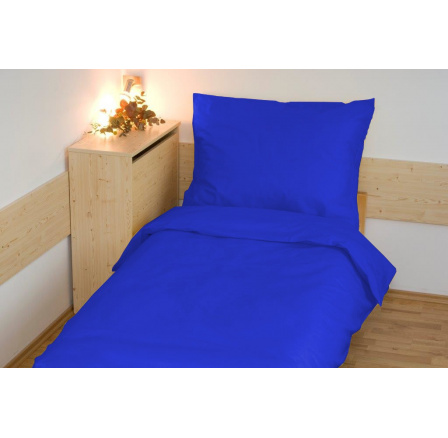 Obliečky bavlna UNI 140x200, 70x90cm tmavo modrá zipsový uzáver