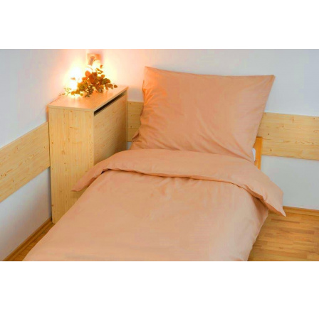 Predĺžené obliečky bavlna UNI 140x220, 70x90cm Marhuľová zipsový uzáver