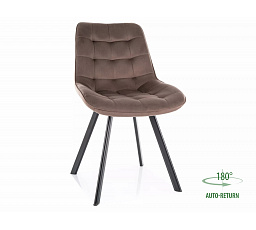 Jedálenská otočná stolička MONTI VELVET, Cappuccino Bluvel 38/Čierna