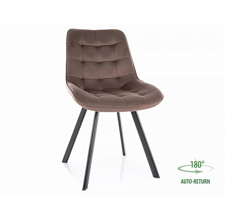 Jedálenská otočná stolička MONTI VELVET, Cappuccino Bluvel 38/Čierna