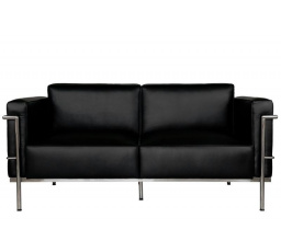 Dvojsedačková pohovka Soft GC čierna koža