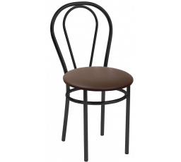 Stolička eco hnedá - čierny rám Tulipán