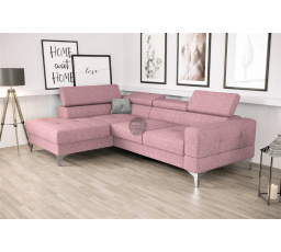 Rohová sedacia súprava TOSCANIA MINI s funkciou spania 170x250 cm - ružová, ľavá