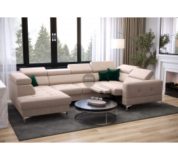 Rohová sedacia súprava TOSCANIA MAX I, relax s funkciou spania 170x350x185 cm - pravá, ružová