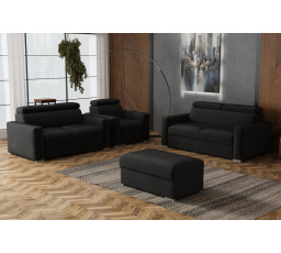 Sedacia súprava Petrit 3+2+1+taburet Kronos čierna