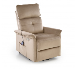 Elektricky polohovateľné a masážne kreslo SEMIR 2, Béžový Bluvel 40