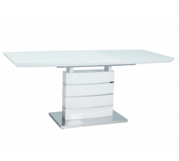 Jedálenský stôl LEONARDO, biely lak - 140(180)x80