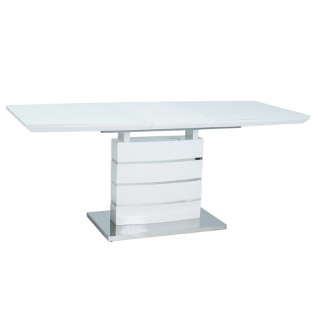Jedálenský stôl LEONARDO, biely lak - 140(180)x80