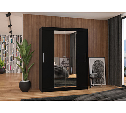 Posuvná skriňa so zrkadlom INESS 150 Čierna+Čierna