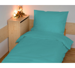 Predĺžené obliečky bavlna UNI 140x220, 70x90cm tyrkysové zipsový uzáver