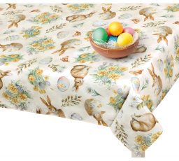 Veľkonočný obrus zajačik v hrnčeku