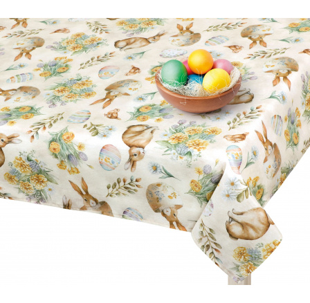 Veľkonočný obrus zajačik v hrnčeku