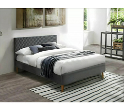 Posteľ AZURRO Velvet, 140x200 cm, sivá Bluvel 14/dub