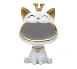 Figúrka Mačka na ukladanie biela/zlatá
