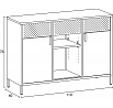 Komoda 110x40x76cm, kov, bílá, AUK-E1420 WT
