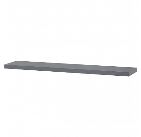 Nástenná polica 120 cm, MDF, sivý vysoký lesk, balená v ochrannej fólii