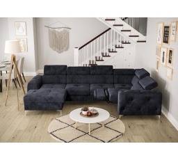 Rohová sedacia súprava ORION MAX III, relax s funkciou spania 165x320x190 cm - modrá, pravá