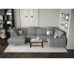 Rohová sedacia súprava MALIBU MAX II 180x350x182 cm - sivá, pravá strana