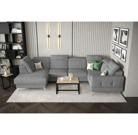 Rohová sedacia súprava MALIBU MAX II 180x350x182 cm - sivá, pravá strana