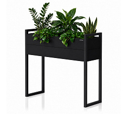 Kryt na kvetináč kovový vysoký čierny: MARGARETI H 1000 x 1000 x 380 mm