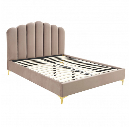 Posteľ 160x200 GEMINI Béžová Zamatová
