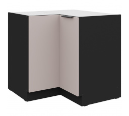 Dolná rohová skrinka ARONA - 90 x 90 DN 2F BB, Čierna mat/Kašmír