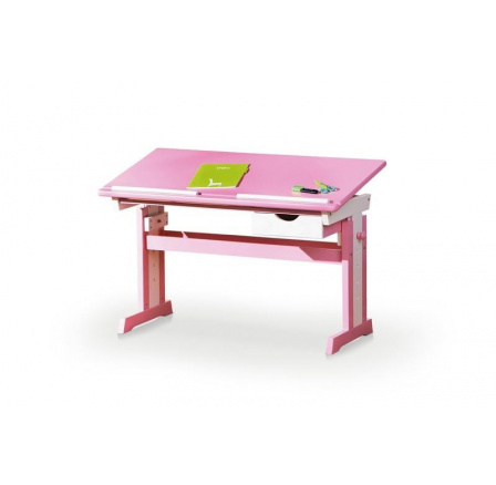 Písací stôl CECILIA / ružová + biela