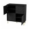 Komoda BULLET KM-2, čierna/zlatá
