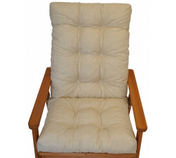 Vankúš na záhradné kreslo s mašľou - béžová látka