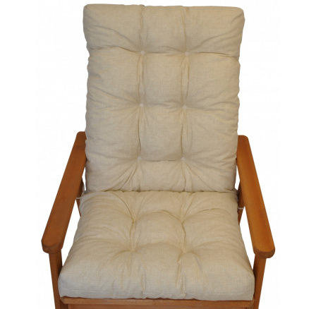 Vankúš na záhradné kreslo s mašľou - béžová látka