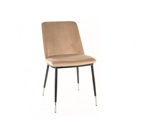 Jedálenská stolička JILL VELVET, béžová Bluvel 28/čierny mat/chróm