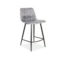 Barová stolička MILA H-2 Velvet, sivá Bluvel 14/čierna matná