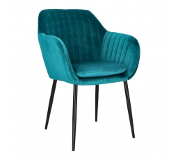 Stolička Emilia Velvet fľaškovozelená/čierna