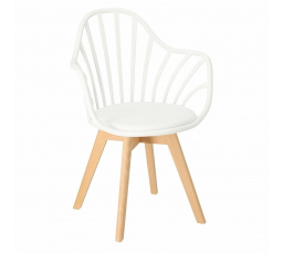Stolička Sirena s opierkami biela