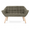 Dvojmiestna pohovka, látkové čalúnenie v tvare hľuzovky, drevené nohy - masívne kaučukové drevo