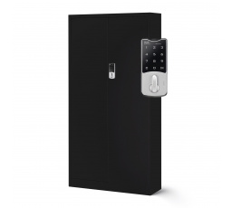 Kancelárska kovová skriňa na dokumenty DANIEL, 900 x 1850 x 400 mm, čierna