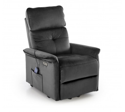 Elektricky polohovateľné a masážne kreslo SEMIR 2, Čierny Bluvel 19