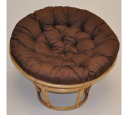 Ratanový papasan 115 cm medový - vankúš hnedý keper