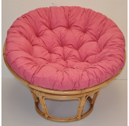 Ratanový papasan 100 cm medový vankúš malinovo modrý