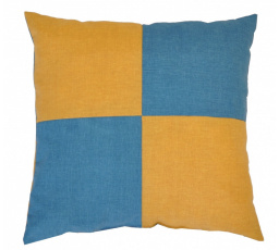 Vankúš Happy - žltá/tyrkysová