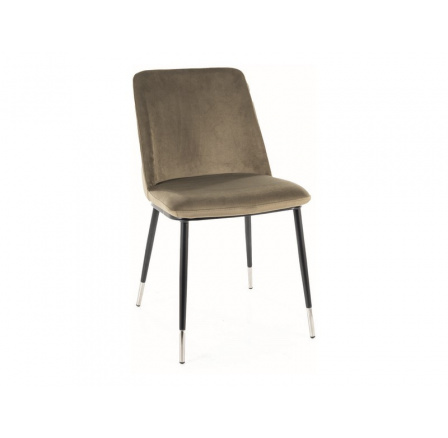 Jedálenská stolička JILL VELVET, olivová Bluvel 77/čierny mat/chróm Jedálenská stolička JILL VELVET, olivová Bluvel 77/čierny mat/chróm