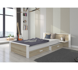 Posteľ s matracom ALDEX SHELF 180x80 White+Sonoma