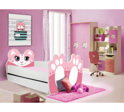 Posteľ s matracom a zásuvkou BEAR PINK 160x80 Ružová