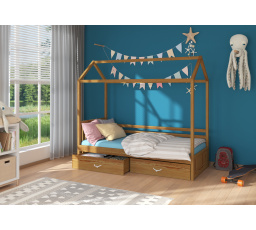 Chalupárska posteľ s matracom ROSE 200x90 Dub