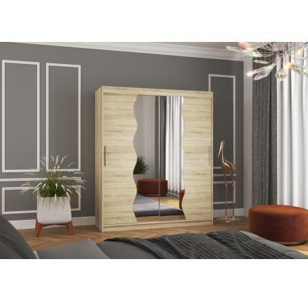 Posuvná skriňa so zrkadlom KANSAS 180 Sonoma+Sonoma